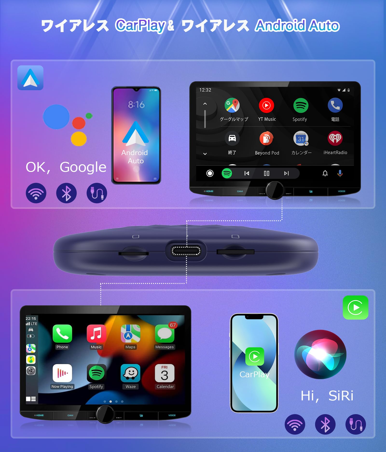 カーオーディオ DRIVIM CarPlay AI Box 4GB+64GB Android13 楽天市場】最新CarPlay AI Box Android 13.0 アダプター 【超